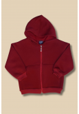 Bordo Kapşonlu Fermuarlı Çocuk  Sweat