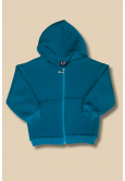 Petrol Mavisi  Kapşonlu Fermuarlı Çocuk  SweatShirt