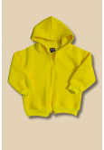 Sarı Kapşonlu Fermuarlı Çocuk  Sweat Shirt