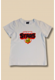 Beyaz Üzeri Brawl Stars Baskılı T-shirt