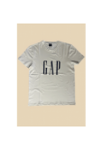 Beyaz Üzeri Lacivert Gap Baskılı Yetişkin T-shirt