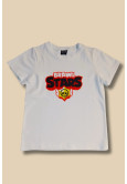 Beyaz Üzeri Brawl Stars Baskılı T-shirt
