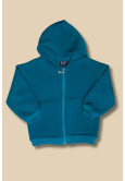 Petrol Mavisi  Kapşonlu Fermuarlı Çocuk  SweatShirt