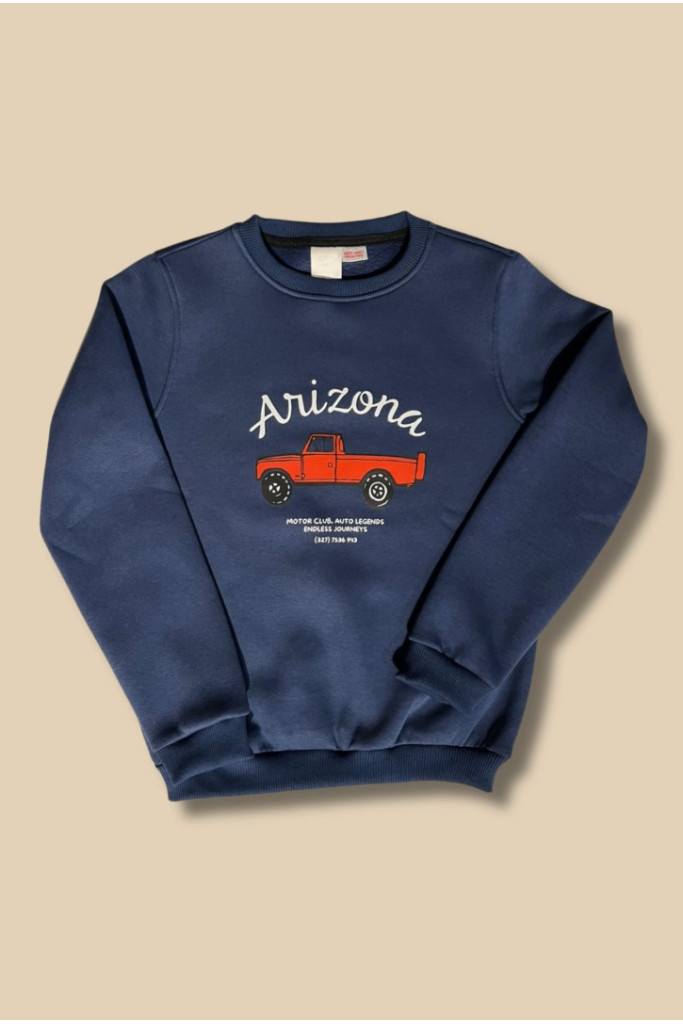 İndigo Üzeri Arizona Baskılı Çocuk Sweat