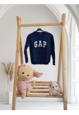 Lacivert Üzeri Beyaz Gap Detaylı Çocuk Sweatshirt