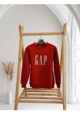 Kırmızı Üzeri beyaz Gap Detaylı Çocuk Sweatshirt