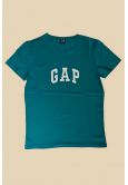 Petrol Yeşili Üstü Beyaz Gap  Baskılı Yetiskin T-shirt