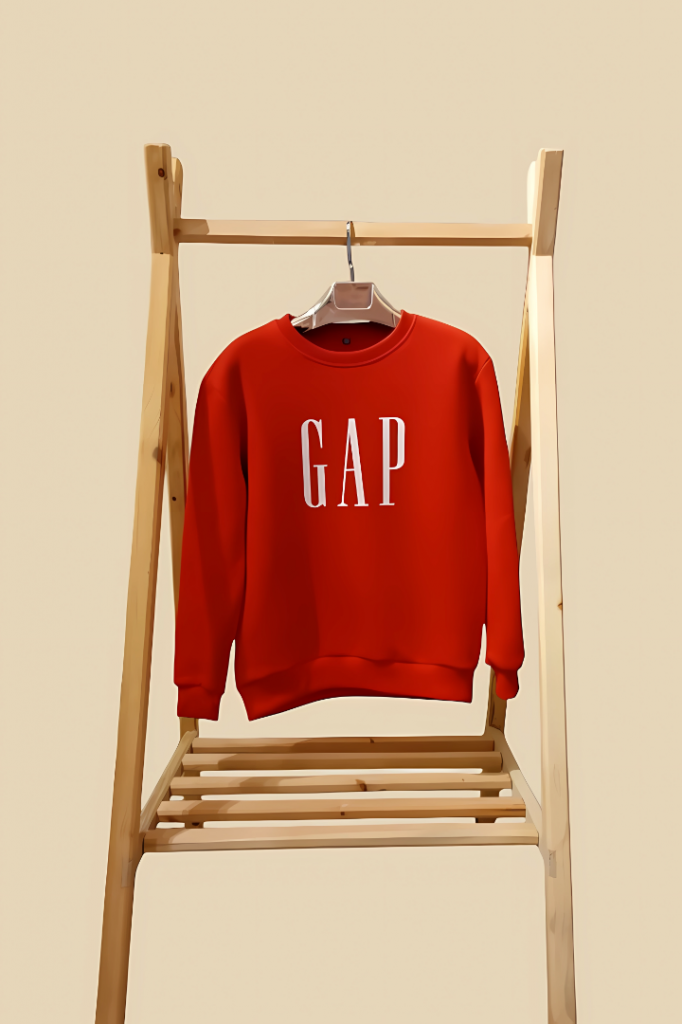 Kırmızı Gap Baskılı Yetişkin Sweatshirt