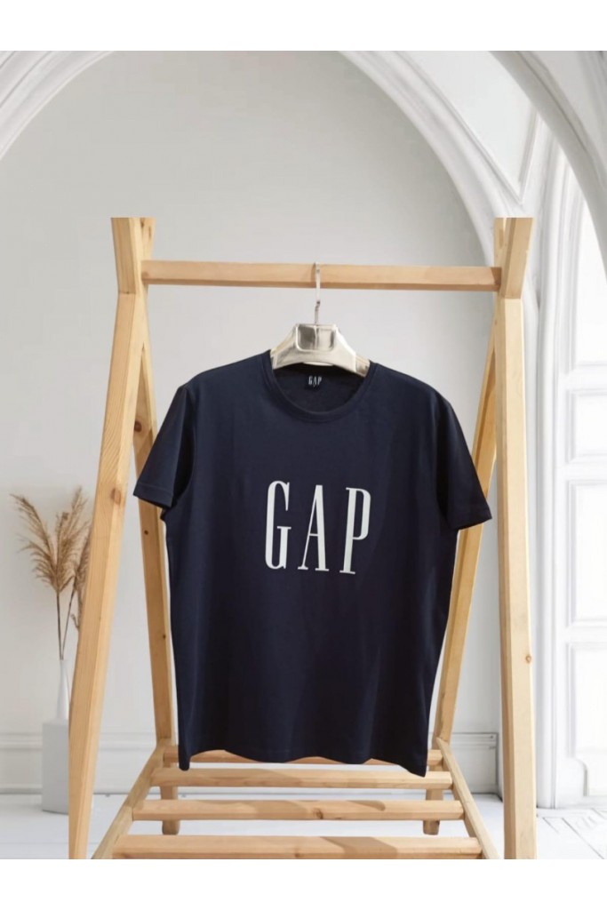 Lacivert Gap Detaylı Yetişkin T-shirt