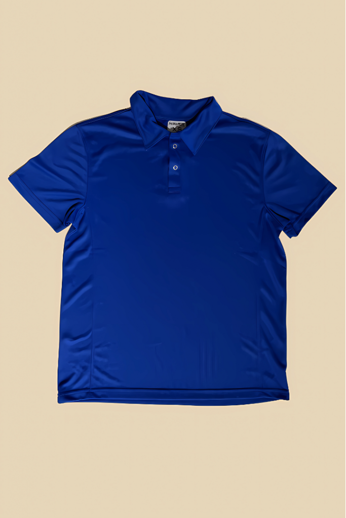 Mavi Kısa Kollu Polo Yaka Yetişkin T-shirt