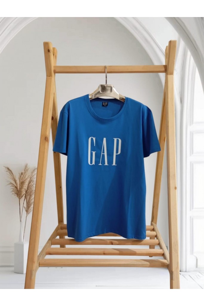 Mavi Gap Detaylı Yetişkin T-shirt