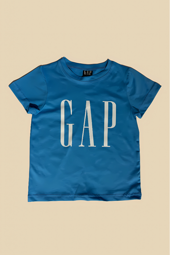 Mavi Üzeri Beyaz Gap Detaylı Çocuk T-shirt