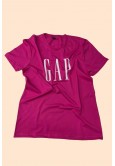 Pembe Üzeri Beyaz Gap Baskılı Yetişkin T-Shirt